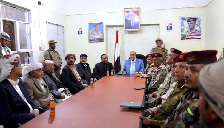 رئيس مجلس النواب يزور اللواء 35 مدرع ومديريتي المواسط والشمايتين بتعز