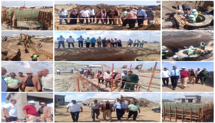 نائب محافظ عدن يطلع على نسبة الانجاز بمشروع الصرف الصحي بالعريش
