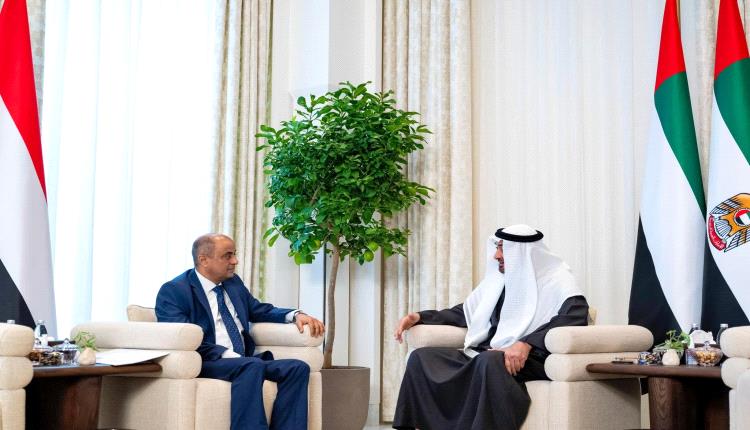 محمد بن زايد يستقبل رئيس الوزراء ويؤكد استمرار دعم الإمارات للإصلاحات واستعادة الدولة