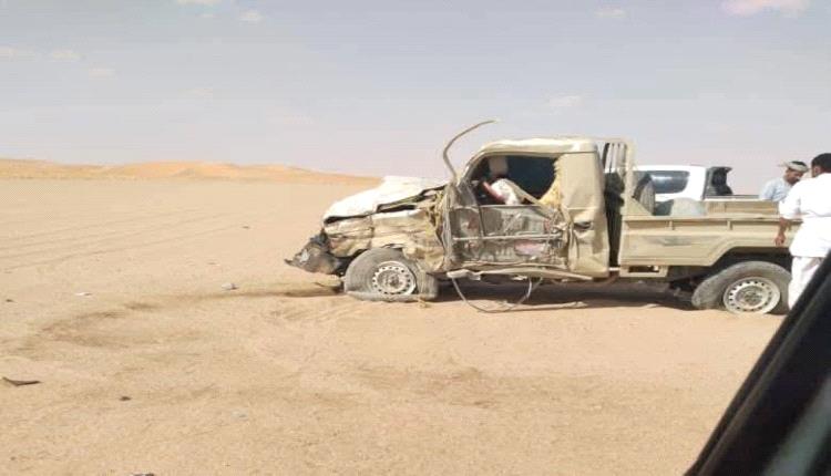 حادث تصادم في صحراء الجوف يودي بحياة أربعة من أسرة واحدة