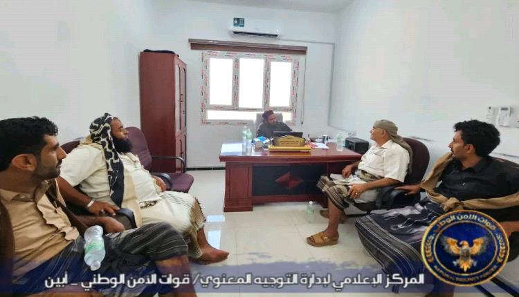 قائد الأمن الوطني بأبين يلتقي مدير جيشان لتعزيز التنسيق الأمني وتثبيت الاستقرار