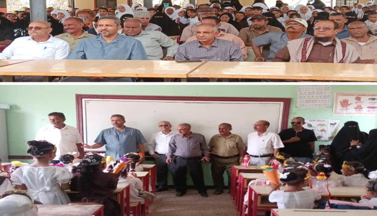 محافظ لحج يدشن العام الدراسي الجديد بمدرسة خديجة للبنات بمنطقة صبر بمديرية تبن