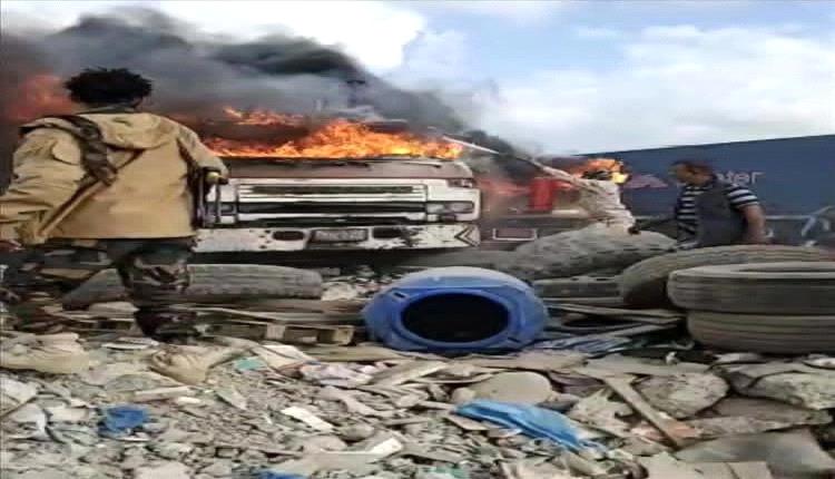 شرطة المنطقة الحرة بعدن تحسم الجدل بشأن أنباء حريق شاحنات داخل الميناء