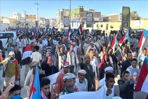 تظاهرة حاشدة في سيئون تطالب بحل عادل للقضية الجنوبية