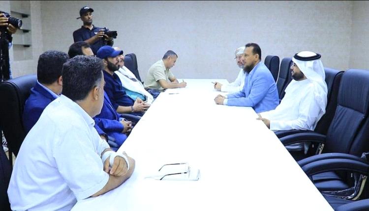 عبدالرحمن شيخ يناقش مع تحالف دعم الشرعية تأمين وقود الكهرباء والغاز المنزلي