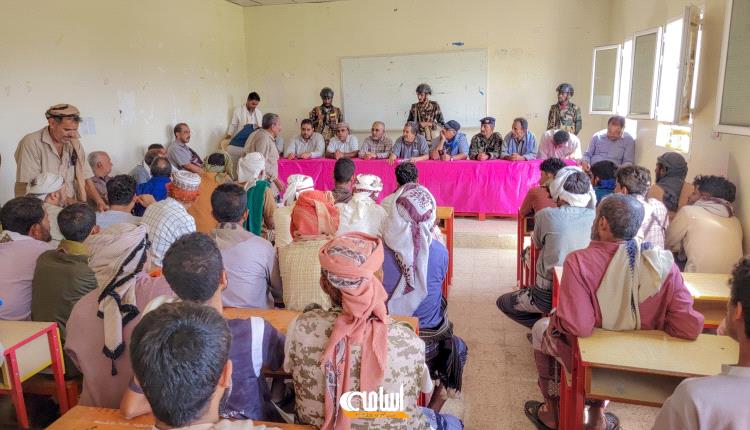 نزول ميداني للجنة معاينة حالات الزواج الجماعي في مديرية لودر بمحافظة أبين