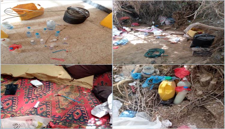 شرطة مديرية القطن تضبط مصنعاً لتصنيع الخمور في إحدى المزارع وتلقي القبض على احد المتهمين