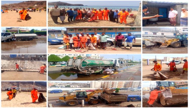 وكيل أول عدن يشيد بجهود رفع مخلفات السيول وتفادي الأضرار