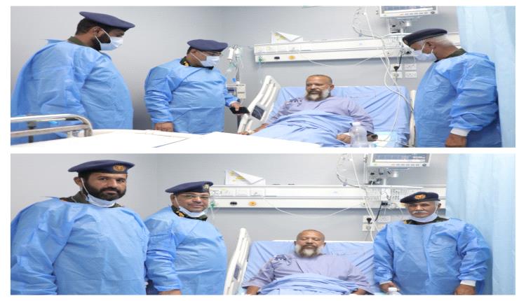 قيادة كلية الشرطة حضرموت تطمئن على صحة الجندي فؤاد باكوينة عقب إجرائه عملية قلب مفتوح