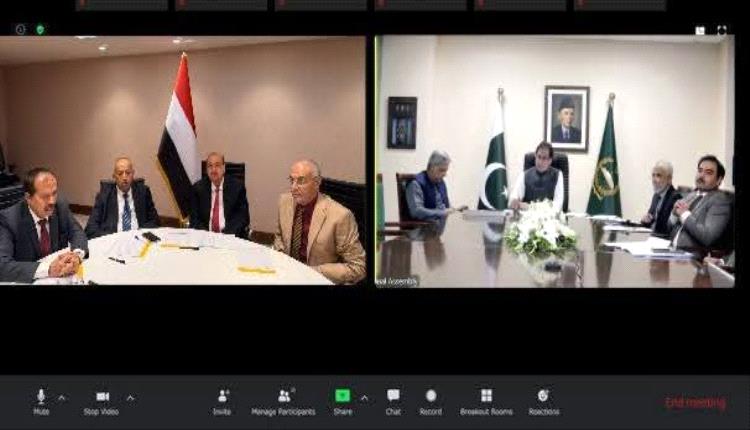 البركاني يبحث مع رئيس الجمعية الوطنية الباكستانية تطورات الأوضاع في اليمن وتهديدات الحوثيين لأمن المنطقة