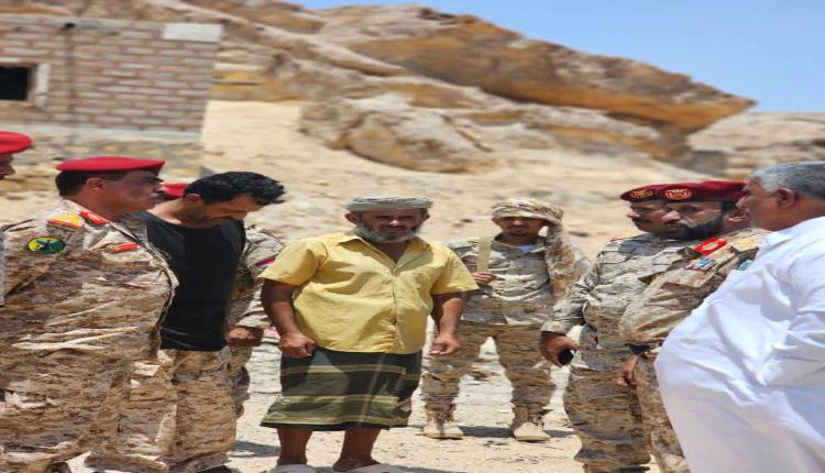 قائد محور الغيضة اللواء مخبال يتفقد جاهزية اللواء 123 مشاة بحات ويشرف على إتلاف 429 لغما