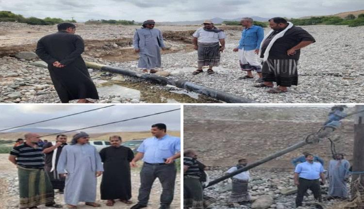 وكيل حضرموت للشؤون الفنية يتفقد أضرار حقل مياه الشروج ويوجه بتسريع استعادة الخدمة
